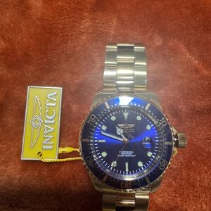 Invicta Gold Bracelet with Blue Dial Watch